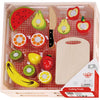 Boîte à fruits en bois jouet toky avec fenêtre de coupe 21 pièces