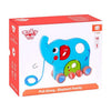 Toky Toky Elephant Wood Trek Figure 18 mois Blue 3 pièces