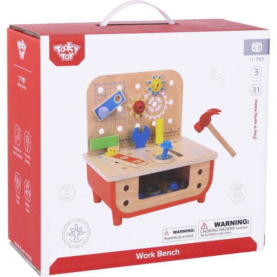 Toyy Toy Educational Wooden Toy Workbench 31 pièces