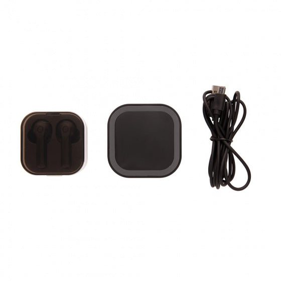bouchons d'oreille et chargeur TWS bluetooth ABS noir