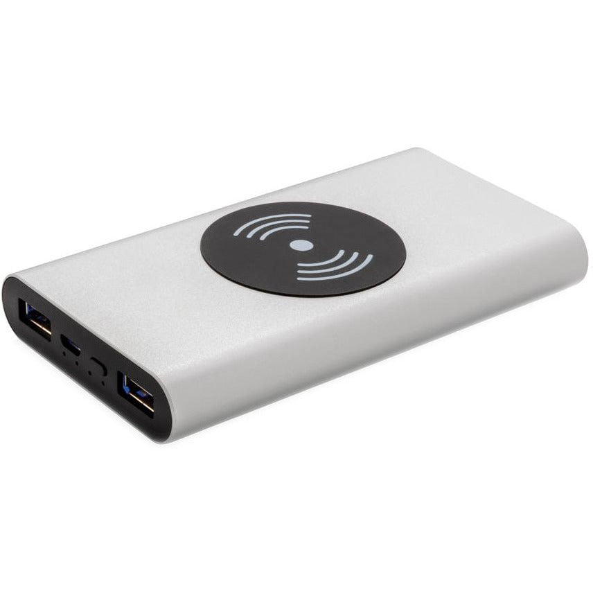 power bank sans fil 10 000 mAh 12,5 cm alu argent