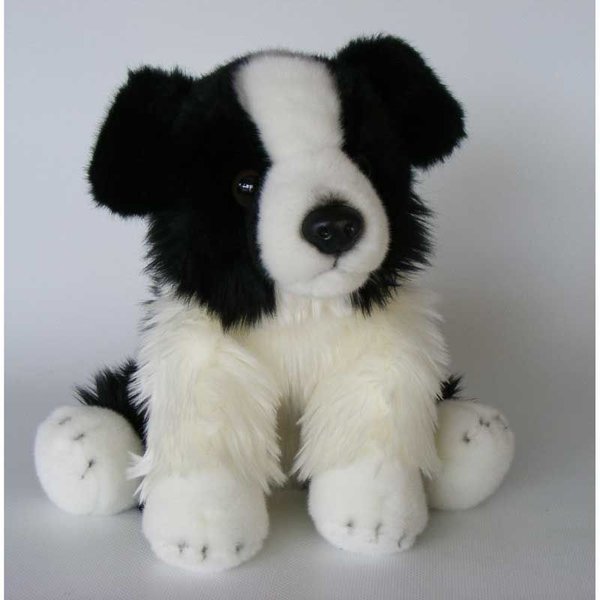 Border collie noire blanc 30 cm